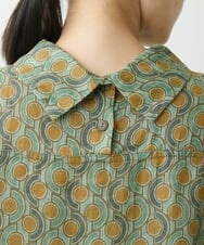 NGBGS31240 GIANNI LO GIUDICE(ジャンニ ロ ジュディチェ) [洗える]トライバル柄リネンブラウス グリーン