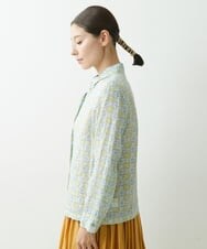 NGBGS32220 GIANNI LO GIUDICE(ジャンニ ロ ジュディチェ) [洗える]ジャスミン柄リネンブラウス ライトブルー