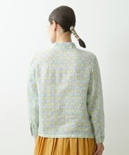 NGBGS32220 GIANNI LO GIUDICE(ジャンニ ロ ジュディチェ) [洗える]ジャスミン柄リネンブラウス ライトブルー