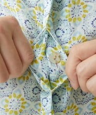 NGBGS32220 GIANNI LO GIUDICE(ジャンニ ロ ジュディチェ) [洗える]ジャスミン柄リネンブラウス ライトブルー