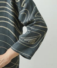 NGBGS42290 GIANNI LO GIUDICE(ジャンニ ロ ジュディチェ) [洗える・日本製]ナスカ柄リネンブラウス ダークグレー