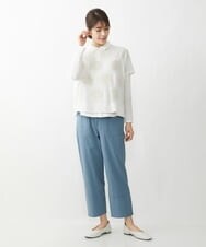 NGBGT34250 GIANNI LO GIUDICE(ジャンニ ロ ジュディチェ) 先染めシュリンクブラウス ホワイト