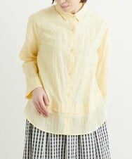 NGBGU06230 GIANNI LO GIUDICE(ジャンニ ロ ジュディチェ) [洗える・日本製]ドットパナマシャーリングブラウス ライトイエロー