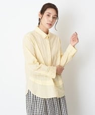 NGBGU06230 GIANNI LO GIUDICE(ジャンニ ロ ジュディチェ) [洗える・日本製]ドットパナマシャーリングブラウス ライトイエロー