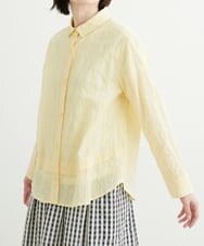 NGBGU06230 GIANNI LO GIUDICE(ジャンニ ロ ジュディチェ) [洗える・日本製]ドットパナマシャーリングブラウス ライトイエロー
