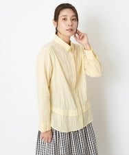 NGBGU06230 GIANNI LO GIUDICE(ジャンニ ロ ジュディチェ) [洗える・日本製]ドットパナマシャーリングブラウス ライトイエロー