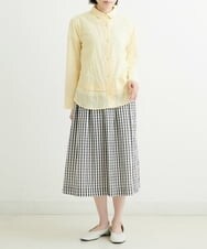 NGBGU06230 GIANNI LO GIUDICE(ジャンニ ロ ジュディチェ) [洗える・日本製]ドットパナマシャーリングブラウス ライトイエロー