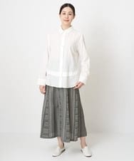 NGBGU06230 GIANNI LO GIUDICE(ジャンニ ロ ジュディチェ) [洗える・日本製]ドットパナマシャーリングブラウス ホワイト