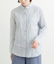 NGBGU06230 GIANNI LO GIUDICE(ジャンニ ロ ジュディチェ) [洗える・日本製]ドットパナマシャーリングブラウス グレー