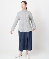 NGBGU06230 GIANNI LO GIUDICE(ジャンニ ロ ジュディチェ) [洗える・日本製]ドットパナマシャーリングブラウス ブラック
