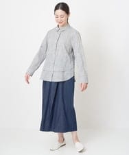 NGBGU06230 GIANNI LO GIUDICE(ジャンニ ロ ジュディチェ) [洗える・日本製]ドットパナマシャーリングブラウス ブラック