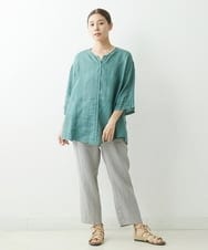 NGBGU33230 GIANNI LO GIUDICE(ジャンニ ロ ジュディチェ) [洗える]コットン製品染めブラウス グリーン