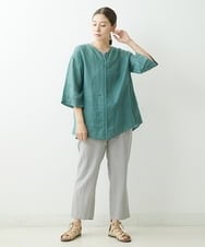 NGBGU33230 GIANNI LO GIUDICE(ジャンニ ロ ジュディチェ) [洗える]コットン製品染めブラウス グリーン