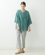 NGBGU33230 GIANNI LO GIUDICE(ジャンニ ロ ジュディチェ) [洗える]コットン製品染めブラウス グリーン
