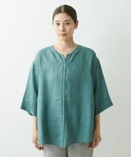 NGBGU33230 GIANNI LO GIUDICE(ジャンニ ロ ジュディチェ) [洗える]コットン製品染めブラウス グリーン