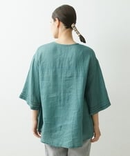 NGBGU33230 GIANNI LO GIUDICE(ジャンニ ロ ジュディチェ) [洗える]コットン製品染めブラウス グリーン