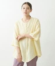 NGBGU33230 GIANNI LO GIUDICE(ジャンニ ロ ジュディチェ) [洗える]コットン製品染めブラウス ベージュ