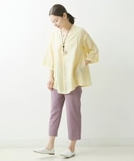 NGBGU33230 GIANNI LO GIUDICE(ジャンニ ロ ジュディチェ) [洗える]コットン製品染めブラウス ベージュ