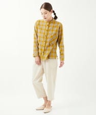 NGBGX55230 GIANNI LO GIUDICE(ジャンニ ロ ジュディチェ) [洗える]先染めコットンチェックブラウス イエロー