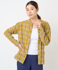 NGBGX55230 GIANNI LO GIUDICE(ジャンニ ロ ジュディチェ) [洗える]先染めコットンチェックブラウス イエロー