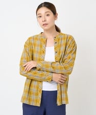 NGBGX55230 GIANNI LO GIUDICE(ジャンニ ロ ジュディチェ) [洗える]先染めコットンチェックブラウス イエロー