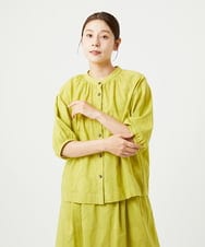 NGBHA10290 GIANNI LO GIUDICE(ジャンニ ロ ジュディチェ) [洗える]ドットジャガードシャツブラウス イエロー