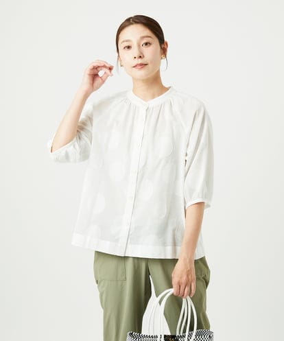 NGBHA10290 GIANNI LO GIUDICE [洗える]ドットジャガードシャツブラウス
