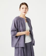 NGBHA10290 GIANNI LO GIUDICE(ジャンニ ロ ジュディチェ) [洗える]ドットジャガードシャツブラウス パープルグレー