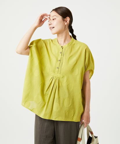 NGBHA11330 GIANNI LO GIUDICE [洗える]ドットジャガードオーバーブラウス