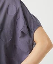 NGBHA11330 GIANNI LO GIUDICE(ジャンニ ロ ジュディチェ) [洗える]ドットジャガードオーバーブラウス パープルグレー