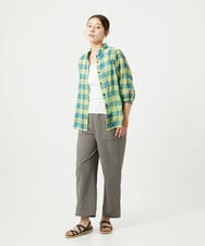 NGBHA12250 GIANNI LO GIUDICE(ジャンニ ロ ジュディチェ) [洗える]シャーリングチェックシャツブラウス イエロー