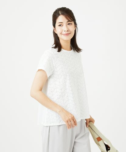 NGBHB31220 GIANNI LO GIUDICE [洗える]トライアングルレースカットソー