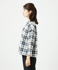 NGBHB32230 GIANNI LO GIUDICE(ジャンニ ロ ジュディチェ) [洗える]先染めブロックチェックブラウス ブラック