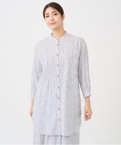 NGBHC20330 GIANNI LO GIUDICE [洗える]コットンタックドビーロングブラウス