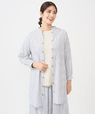 NGBHC20330 GIANNI LO GIUDICE(ジャンニ ロ ジュディチェ) [洗える]コットンタックドビーロングブラウス ライトブルー