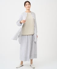 NGBHC20330 GIANNI LO GIUDICE(ジャンニ ロ ジュディチェ) [洗える]コットンタックドビーロングブラウス ライトブルー