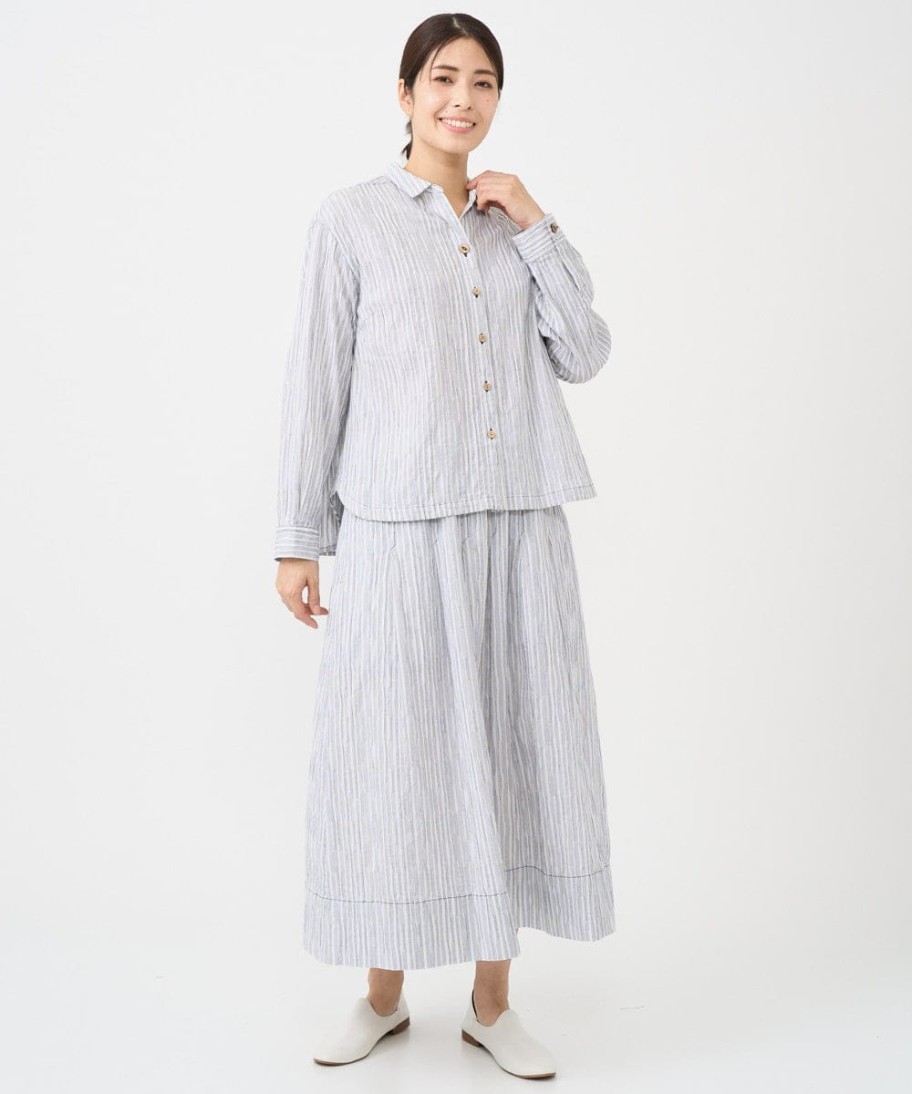 NGBHC21270 GIANNI LO GIUDICE(ジャンニ ロ ジュディチェ) [洗える]コットンタックドビーブラウス ライトブルー