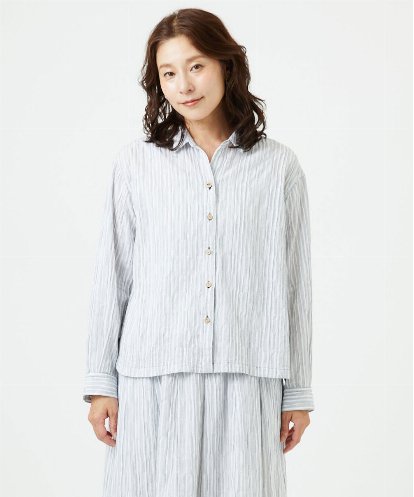 NGBHC21270 GIANNI LO GIUDICE [洗える]コットンタックドビーブラウス