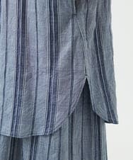 NGBHC22330 GIANNI LO GIUDICE(ジャンニ ロ ジュディチェ) [洗える]ドビーシャーリングロングブラウス ネイビー