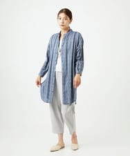 NGBHC22330 GIANNI LO GIUDICE(ジャンニ ロ ジュディチェ) [洗える]ドビーシャーリングロングブラウス ネイビー