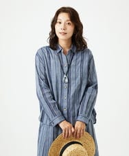 NGBHC23270 GIANNI LO GIUDICE(ジャンニ ロ ジュディチェ) [洗える]ドビーシャーリングブラウス ネイビー
