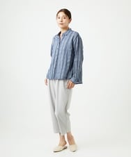 NGBHC23270 GIANNI LO GIUDICE(ジャンニ ロ ジュディチェ) [洗える]ドビーシャーリングブラウス ネイビー