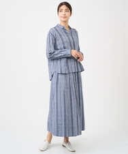 NGBHC23270 GIANNI LO GIUDICE(ジャンニ ロ ジュディチェ) [洗える]ドビーシャーリングブラウス ネイビー