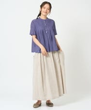 NGBHD01170 GIANNI LO GIUDICE(ジャンニ ロ ジュディチェ) [洗える]コットンボイルピンタックブラウス パープル