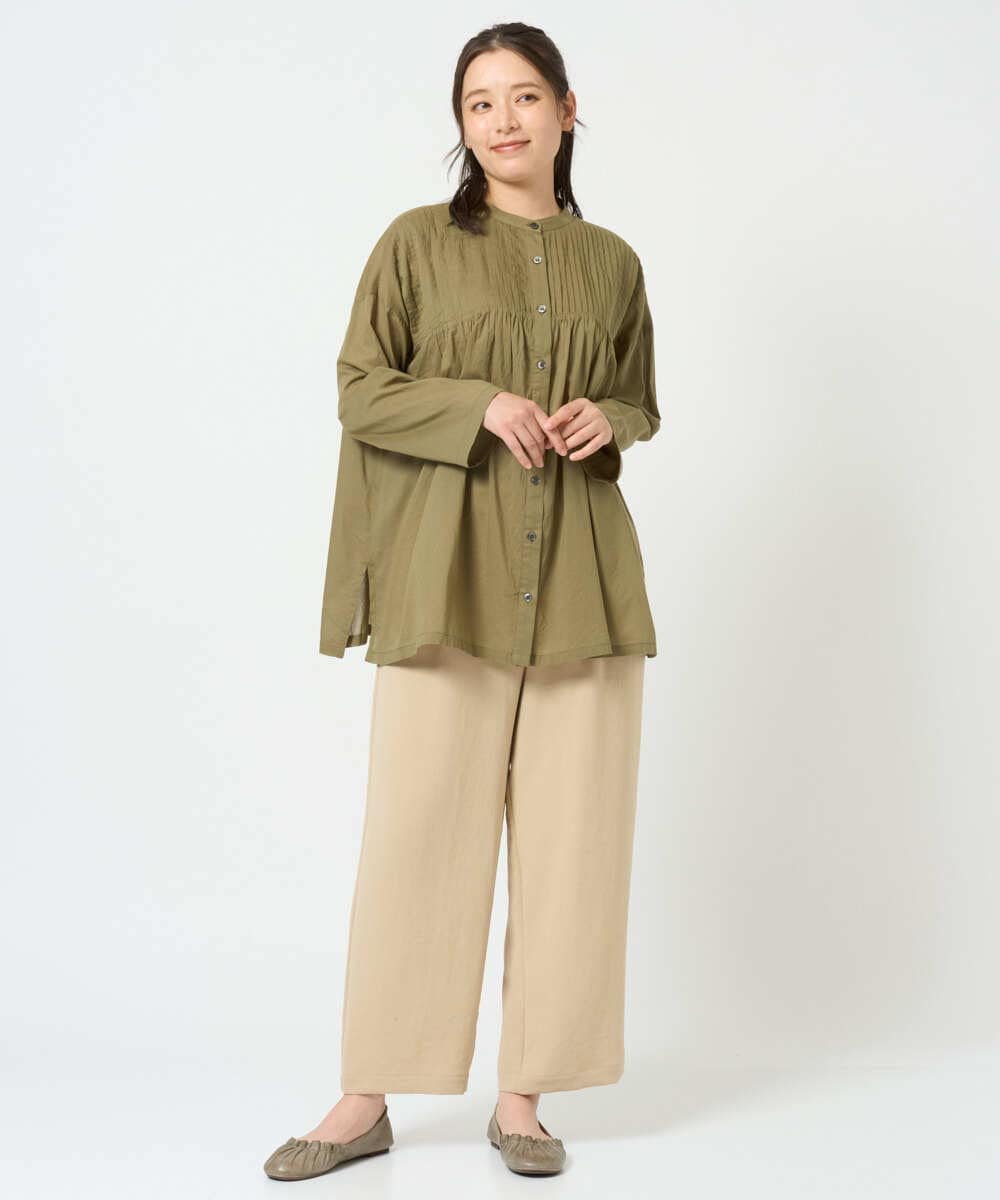 NGBHD02180 GIANNI LO GIUDICE(ジャンニ ロ ジュディチェ) [洗える]コットンボイルピンタックロングブラウス パープル