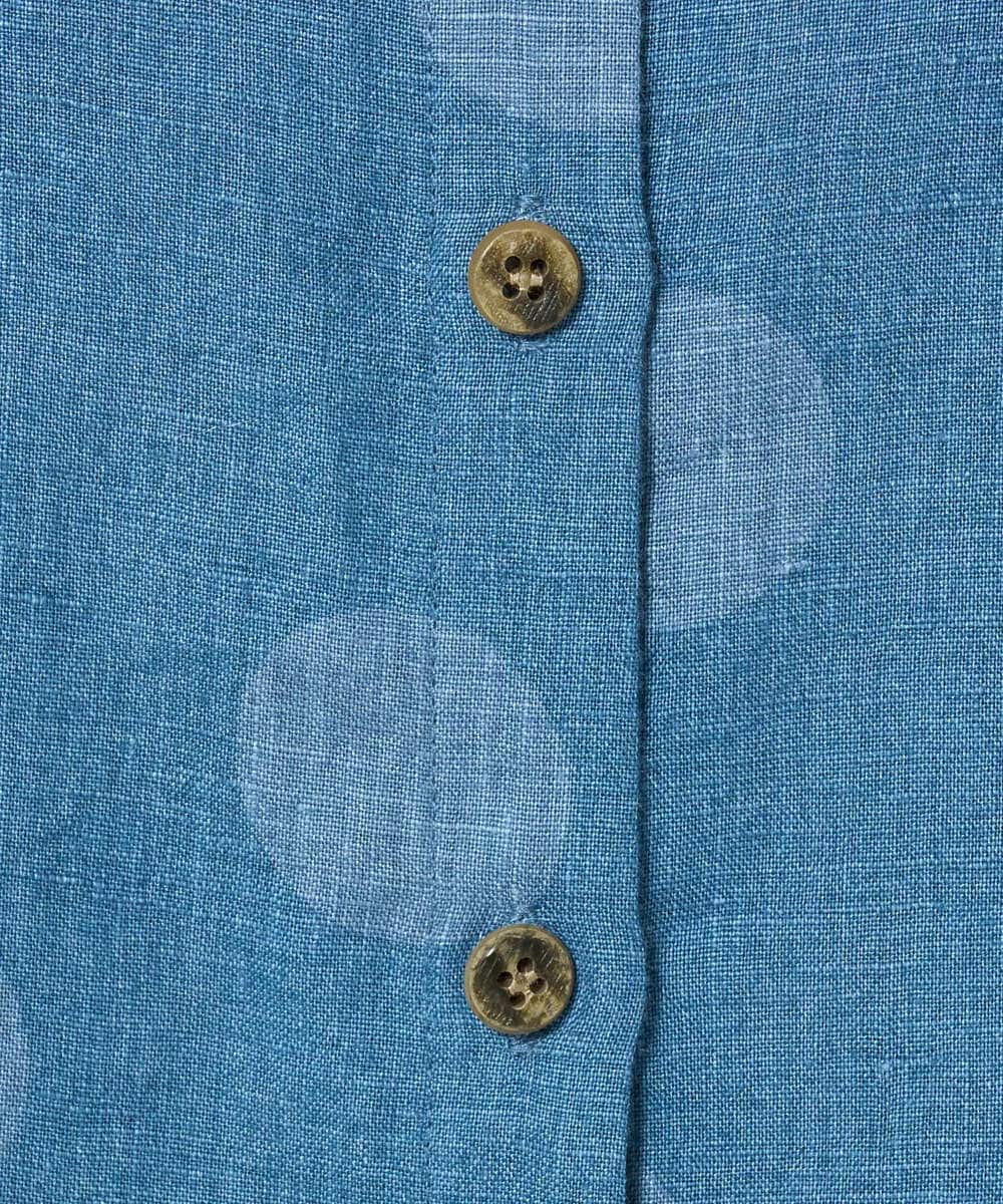 NGBHD06360 GIANNI LO GIUDICE(ジャンニ ロ ジュディチェ) [洗える]リネンドットブラウス ブルー