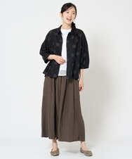 NGBHD06360 GIANNI LO GIUDICE(ジャンニ ロ ジュディチェ) [洗える]リネンドットブラウス ブルー