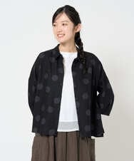NGBHD06360 GIANNI LO GIUDICE(ジャンニ ロ ジュディチェ) [洗える]リネンドットブラウス ブラック