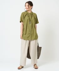 NGBHD67190 GIANNI LO GIUDICE(ジャンニ ロ ジュディチェ) [洗える]コットンレーヨンボイルブラウス グリーン
