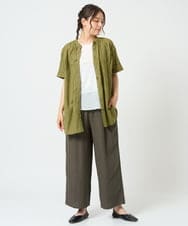 NGBHD67190 GIANNI LO GIUDICE(ジャンニ ロ ジュディチェ) [洗える]コットンレーヨンボイルブラウス グリーン
